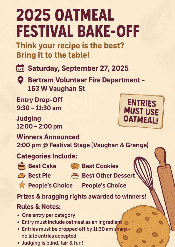 2025 Oatmeal Bake-Off - Bertram, TX